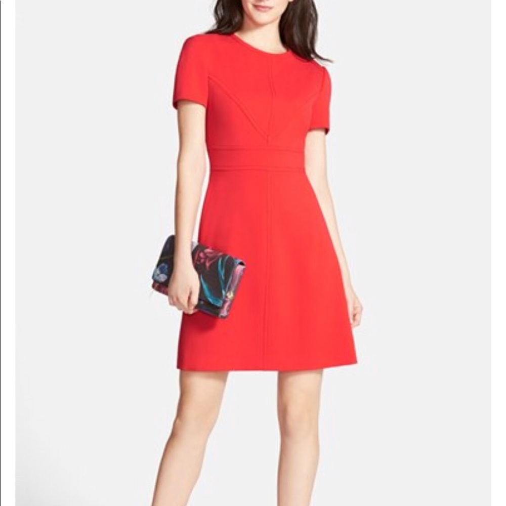 Eliza J Seam Detail Crepe A-Line Dress